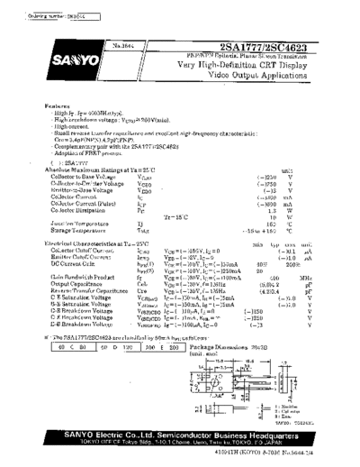 Sanyo 2sa1777  . Electronic Components Datasheets Active components Transistors Sanyo 2sa1777.pdf