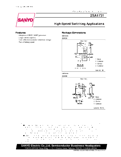 Sanyo 2sa1731  . Electronic Components Datasheets Active components Transistors Sanyo 2sa1731.pdf