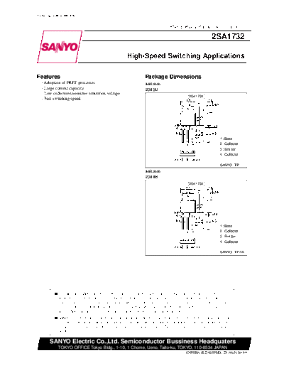 Sanyo 2sa1732  . Electronic Components Datasheets Active components Transistors Sanyo 2sa1732.pdf