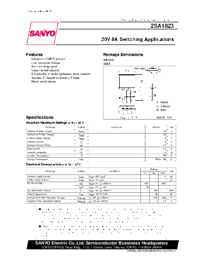 . Electronic Components Datasheets 2sa1823  . Electronic Components Datasheets Active components Transistors Sanyo 2sa1823.pdf