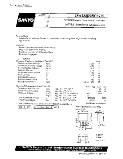 Sanyo 2sa1825  . Electronic Components Datasheets Active components Transistors Sanyo 2sa1825.pdf
