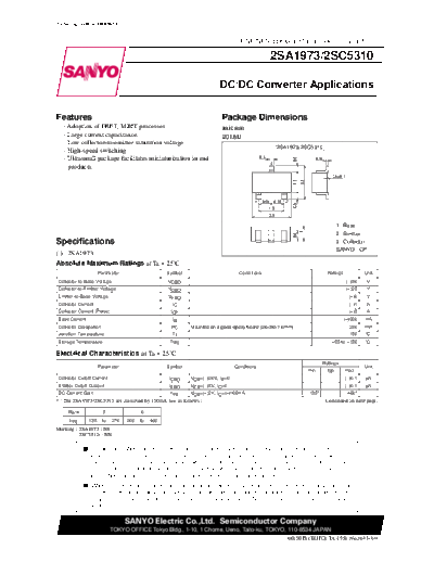 Sanyo 2sa1973  . Electronic Components Datasheets Active components Transistors Sanyo 2sa1973.pdf