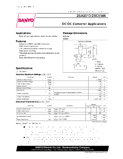 Sanyo 2sa2013  . Electronic Components Datasheets Active components Transistors Sanyo 2sa2013.pdf