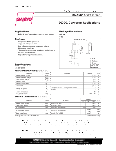 Sanyo 2sa2014  . Electronic Components Datasheets Active components Transistors Sanyo 2sa2014.pdf