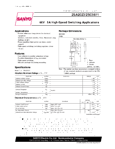 . Electronic Components Datasheets 2sa2023  . Electronic Components Datasheets Active components Transistors Sanyo 2sa2023.pdf