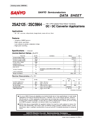 Sanyo 2sa2125  . Electronic Components Datasheets Active components Transistors Sanyo 2sa2125.pdf