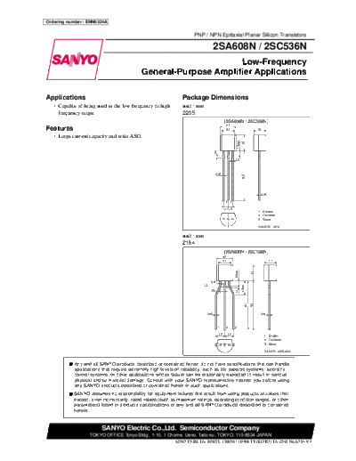 Sanyo 2sa608n 2sc536n  . Electronic Components Datasheets Active components Transistors Sanyo 2sa608n_2sc536n.pdf