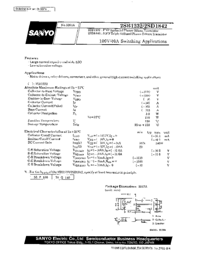 Sanyo 2sb1232  . Electronic Components Datasheets Active components Transistors Sanyo 2sb1232.pdf