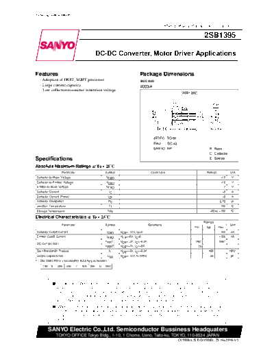 Sanyo 2sb1395  . Electronic Components Datasheets Active components Transistors Sanyo 2sb1395.pdf