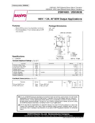 Sanyo 2sb1683 2sd2639  . Electronic Components Datasheets Active components Transistors Sanyo 2sb1683_2sd2639.pdf