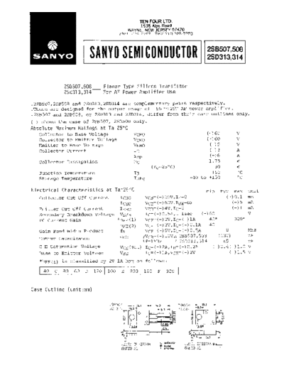 Sanyo 2sb508  . Electronic Components Datasheets Active components Transistors Sanyo 2sb508.pdf