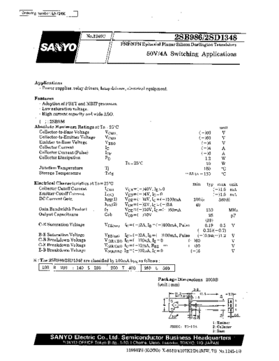 Sanyo 2sb986  . Electronic Components Datasheets Active components Transistors Sanyo 2sb986.pdf