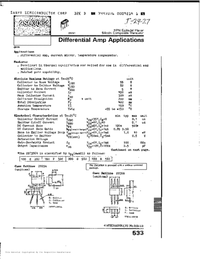 Sanyo 2sc3064  . Electronic Components Datasheets Active components Transistors Sanyo 2sc3064.pdf