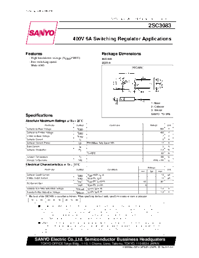 . Electronic Components Datasheets 2sc3083  . Electronic Components Datasheets Active components Transistors Sanyo 2sc3083.pdf