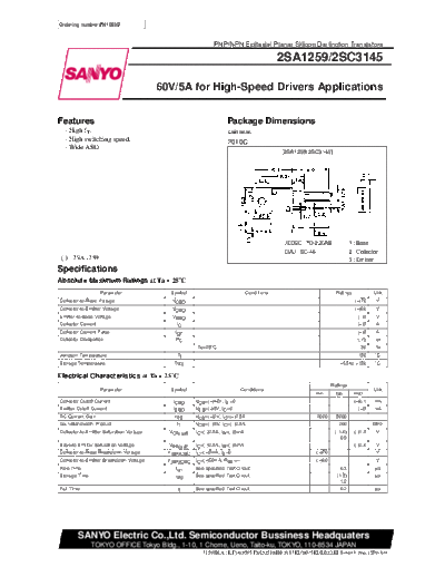 Sanyo 2sc3145  . Electronic Components Datasheets Active components Transistors Sanyo 2sc3145.pdf