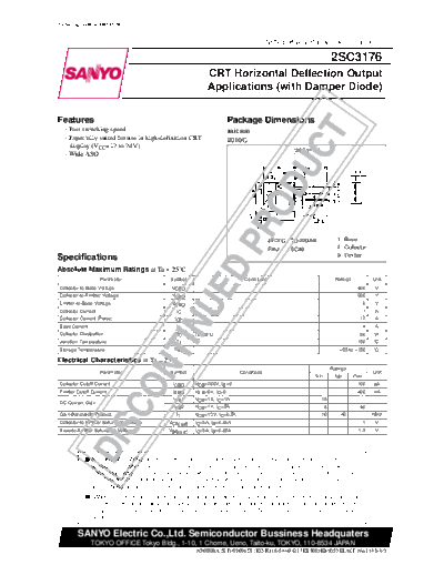 Sanyo 2sc3176  . Electronic Components Datasheets Active components Transistors Sanyo 2sc3176.pdf
