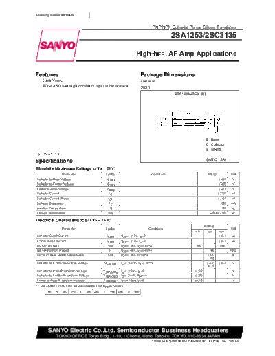 Sanyo 2sc3135  . Electronic Components Datasheets Active components Transistors Sanyo 2sc3135.pdf