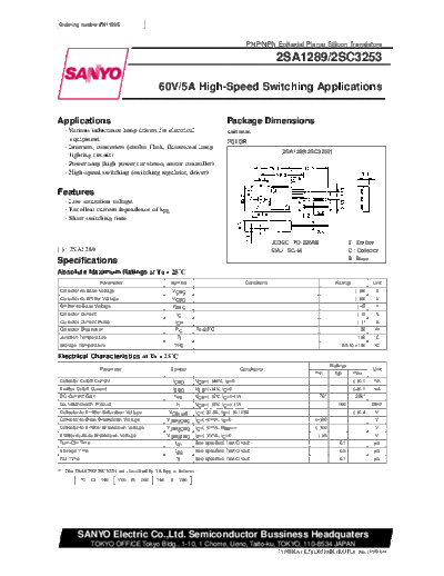 Sanyo 2sc3253  . Electronic Components Datasheets Active components Transistors Sanyo 2sc3253.pdf