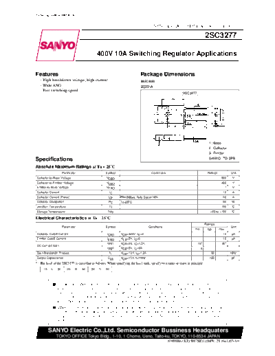 Sanyo 2sc3277  . Electronic Components Datasheets Active components Transistors Sanyo 2sc3277.pdf