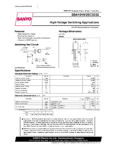 Sanyo 2sc3332  . Electronic Components Datasheets Active components Transistors Sanyo 2sc3332.pdf