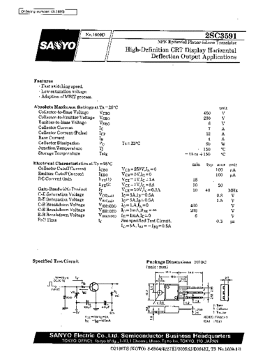 Sanyo 2sc3591  . Electronic Components Datasheets Active components Transistors Sanyo 2sc3591.pdf