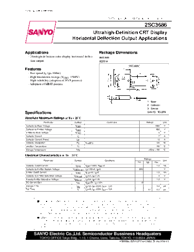 Sanyo 2sc3686  . Electronic Components Datasheets Active components Transistors Sanyo 2sc3686.pdf