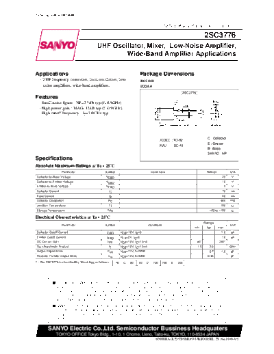 Sanyo 2sc3776  . Electronic Components Datasheets Active components Transistors Sanyo 2sc3776.pdf