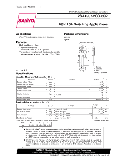 Sanyo 2sc3902  . Electronic Components Datasheets Active components Transistors Sanyo 2sc3902.pdf