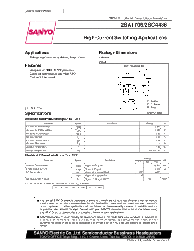 Sanyo 2sc4486  . Electronic Components Datasheets Active components Transistors Sanyo 2sc4486.pdf