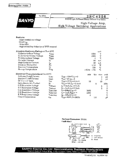 Sanyo 2sc4156  . Electronic Components Datasheets Active components Transistors Sanyo 2sc4156.pdf