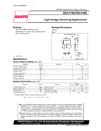 . Electronic Components Datasheets 2sc4488  . Electronic Components Datasheets Active components Transistors Sanyo 2sc4488.pdf