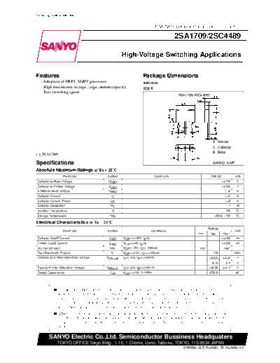 Sanyo 2sc4489  . Electronic Components Datasheets Active components Transistors Sanyo 2sc4489.pdf