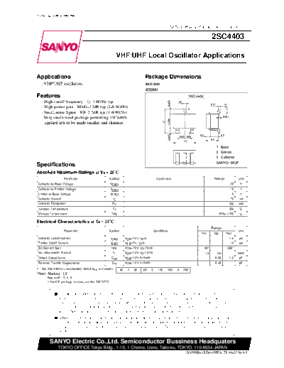 Sanyo 2sc4403  . Electronic Components Datasheets Active components Transistors Sanyo 2sc4403.pdf