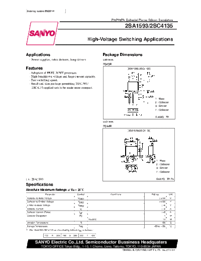 . Electronic Components Datasheets 2sc4135  . Electronic Components Datasheets Active components Transistors Sanyo 2sc4135.pdf