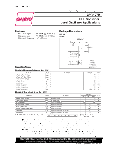 Sanyo 2sc4270  . Electronic Components Datasheets Active components Transistors Sanyo 2sc4270.pdf