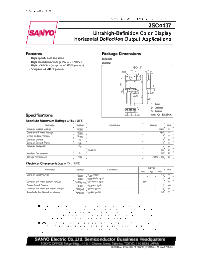 Sanyo 2sc4437  . Electronic Components Datasheets Active components Transistors Sanyo 2sc4437.pdf