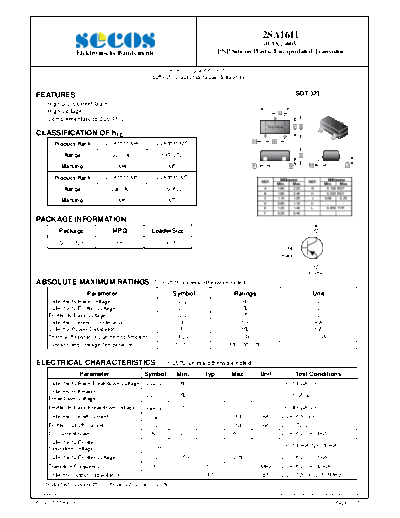 Secos 2sa1611  . Electronic Components Datasheets Active components Transistors Secos 2sa1611.pdf