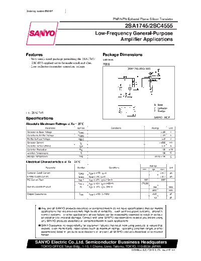 Sanyo 2sc4555  . Electronic Components Datasheets Active components Transistors Sanyo 2sc4555.pdf