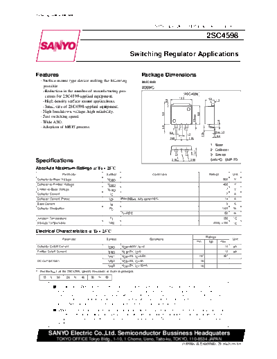 Sanyo 2sc4598  . Electronic Components Datasheets Active components Transistors Sanyo 2sc4598.pdf