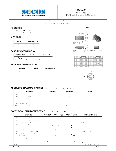 Secos 2sa733  . Electronic Components Datasheets Active components Transistors Secos 2sa733.pdf