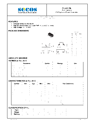 Secos 2sa812k  . Electronic Components Datasheets Active components Transistors Secos 2sa812k.pdf