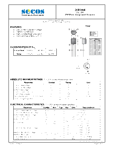 Secos 2sb1068  . Electronic Components Datasheets Active components Transistors Secos 2sb1068.pdf