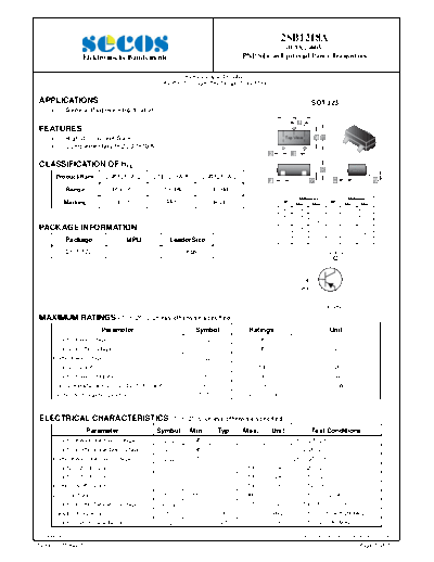 Secos 2sb1218a  . Electronic Components Datasheets Active components Transistors Secos 2sb1218a.pdf