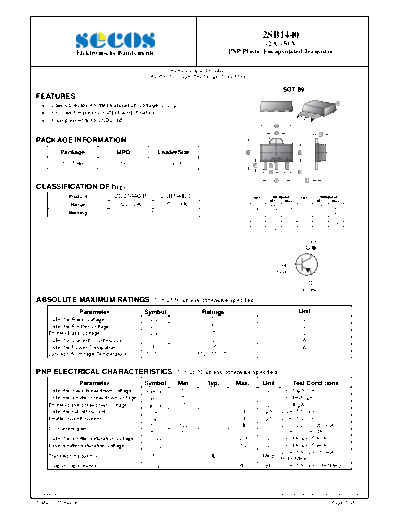 . Electronic Components Datasheets 2sb1440  . Electronic Components Datasheets Active components Transistors Secos 2sb1440.pdf