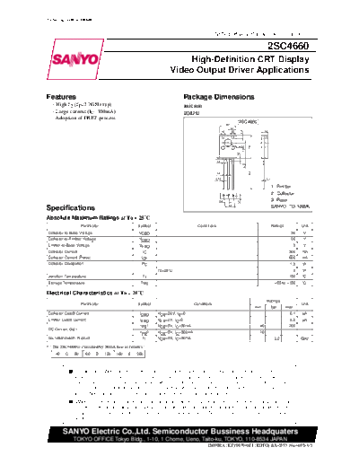Sanyo 2sc4660  . Electronic Components Datasheets Active components Transistors Sanyo 2sc4660.pdf