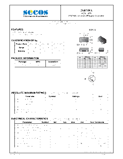 Secos 2sb709a  . Electronic Components Datasheets Active components Transistors Secos 2sb709a.pdf