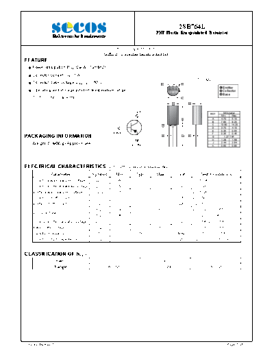 Secos 2sb764l  . Electronic Components Datasheets Active components Transistors Secos 2sb764l.pdf