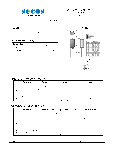 Secos 2sc1383l-1384l  . Electronic Components Datasheets Active components Transistors Secos 2sc1383l-1384l.pdf