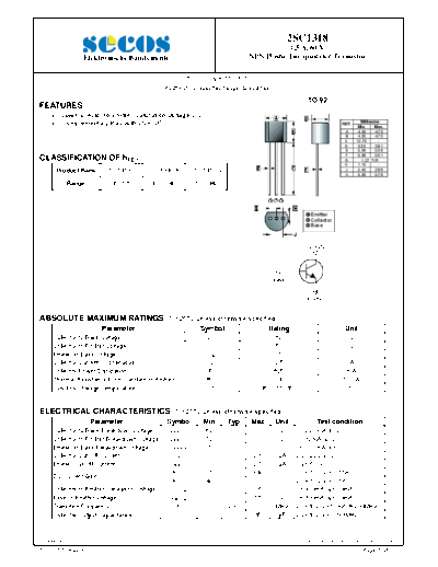 Secos 2sc1318  . Electronic Components Datasheets Active components Transistors Secos 2sc1318.pdf