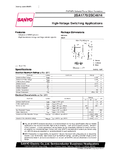 Sanyo 2sc4614  . Electronic Components Datasheets Active components Transistors Sanyo 2sc4614.pdf